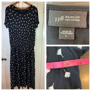 J‎ Jill Wearever Collection Maxi Dress Large Coastal Grandma Church Comfort